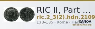 RIC II, Part 3 (second edition) Hadrian 2109 — CANOA