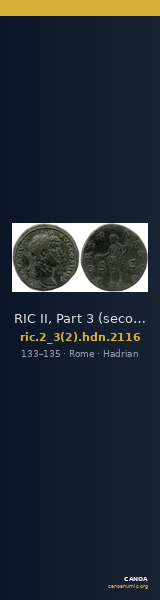 RIC II, Part 3 (second edition) Hadrian 2116 — CANOA