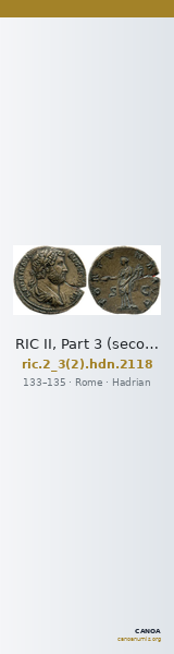 RIC II, Part 3 (second edition) Hadrian 2118 — CANOA
