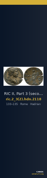 RIC II, Part 3 (second edition) Hadrian 2118 — CANOA