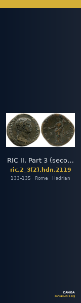 RIC II, Part 3 (second edition) Hadrian 2119 — CANOA