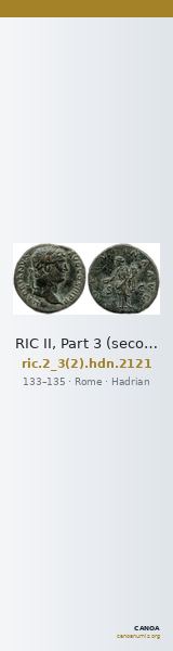 RIC II, Part 3 (second edition) Hadrian 2121 — CANOA
