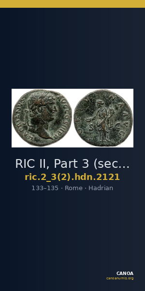 RIC II, Part 3 (second edition) Hadrian 2121 — CANOA