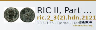 RIC II, Part 3 (second edition) Hadrian 2121 — CANOA