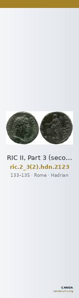 RIC II, Part 3 (second edition) Hadrian 2123 — CANOA