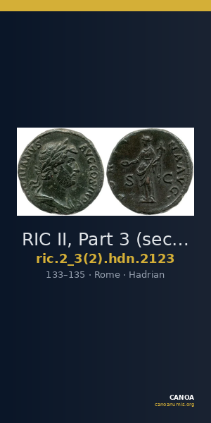 RIC II, Part 3 (second edition) Hadrian 2123 — CANOA