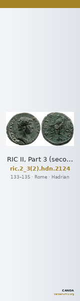 RIC II, Part 3 (second edition) Hadrian 2124 — CANOA