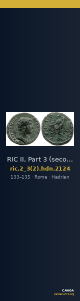 RIC II, Part 3 (second edition) Hadrian 2124 — CANOA
