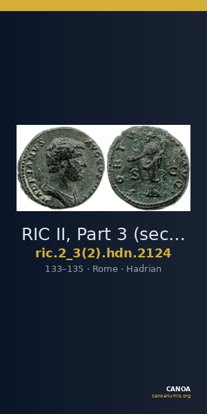 RIC II, Part 3 (second edition) Hadrian 2124 — CANOA