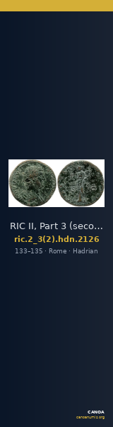 RIC II, Part 3 (second edition) Hadrian 2126 — CANOA