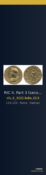 RIC II, Part 3 (second edition) Hadrian 213 — CANOA