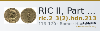 RIC II, Part 3 (second edition) Hadrian 213 — CANOA