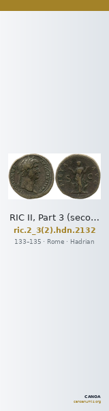RIC II, Part 3 (second edition) Hadrian 2132 — CANOA