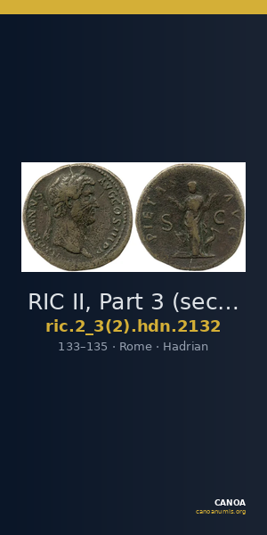 RIC II, Part 3 (second edition) Hadrian 2132 — CANOA