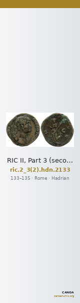 RIC II, Part 3 (second edition) Hadrian 2133 — CANOA