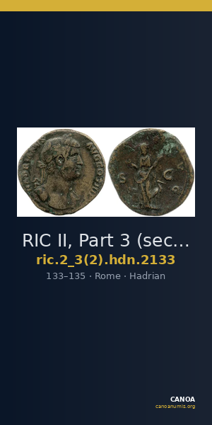 RIC II, Part 3 (second edition) Hadrian 2133 — CANOA