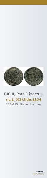RIC II, Part 3 (second edition) Hadrian 2134 — CANOA
