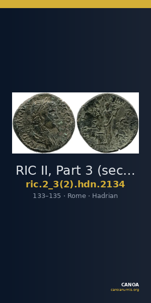 RIC II, Part 3 (second edition) Hadrian 2134 — CANOA