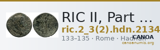 RIC II, Part 3 (second edition) Hadrian 2134 — CANOA