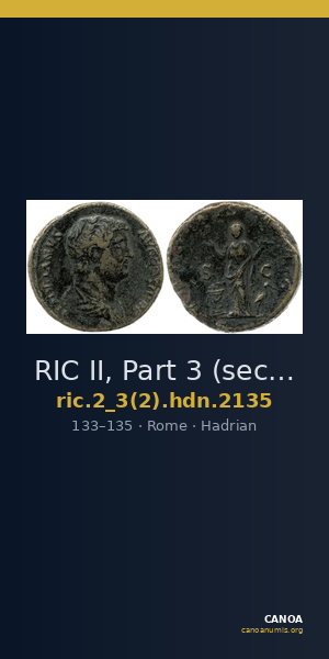 RIC II, Part 3 (second edition) Hadrian 2135 — CANOA