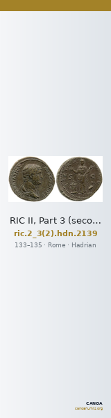 RIC II, Part 3 (second edition) Hadrian 2139 — CANOA