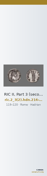 RIC II, Part 3 (second edition) Hadrian 214-216 — CANOA