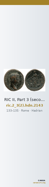 RIC II, Part 3 (second edition) Hadrian 2143 — CANOA