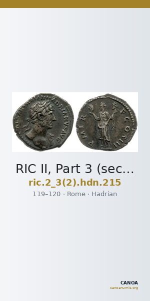 RIC II, Part 3 (second edition) Hadrian 215 — CANOA