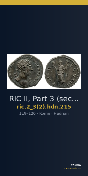 RIC II, Part 3 (second edition) Hadrian 215 — CANOA