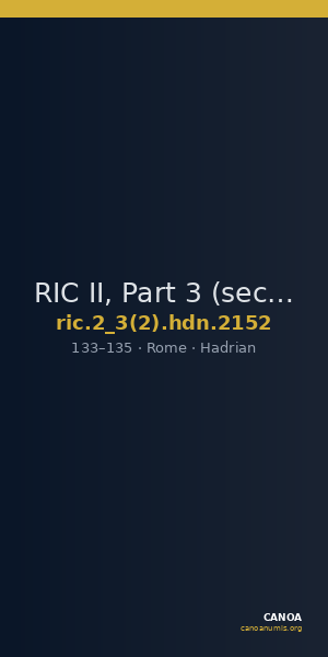 RIC II, Part 3 (second edition) Hadrian 2152 — CANOA