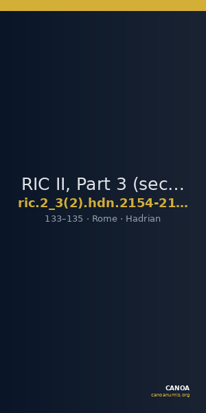 RIC II, Part 3 (second edition) Hadrian 2154-2156 — CANOA