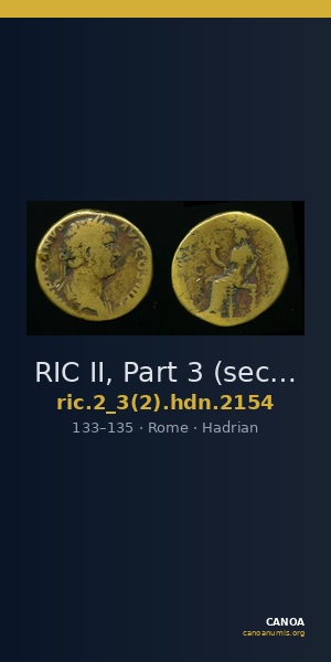 RIC II, Part 3 (second edition) Hadrian 2154 — CANOA