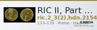 RIC II, Part 3 (second edition) Hadrian 2154 — CANOA
