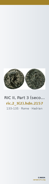 RIC II, Part 3 (second edition) Hadrian 2157 — CANOA