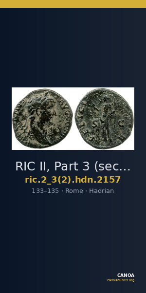 RIC II, Part 3 (second edition) Hadrian 2157 — CANOA