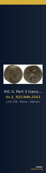 RIC II, Part 3 (second edition) Hadrian 2162 — CANOA
