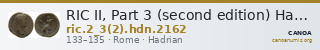 RIC II, Part 3 (second edition) Hadrian 2162 — CANOA
