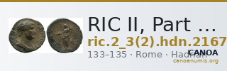 RIC II, Part 3 (second edition) Hadrian 2167 — CANOA