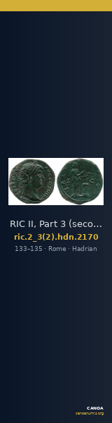 RIC II, Part 3 (second edition) Hadrian 2170 — CANOA