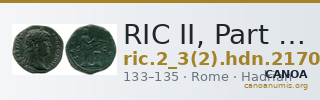 RIC II, Part 3 (second edition) Hadrian 2170 — CANOA