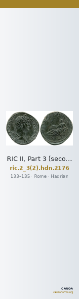 RIC II, Part 3 (second edition) Hadrian 2176 — CANOA