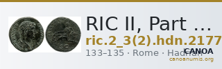 RIC II, Part 3 (second edition) Hadrian 2177 — CANOA