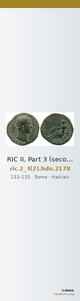 RIC II, Part 3 (second edition) Hadrian 2178 — CANOA