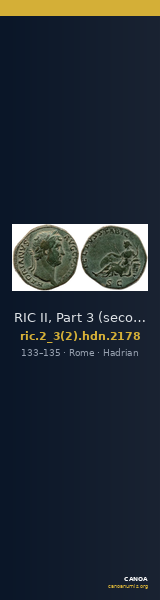 RIC II, Part 3 (second edition) Hadrian 2178 — CANOA