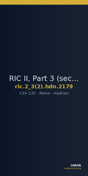 RIC II, Part 3 (second edition) Hadrian 2179 — CANOA