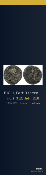 RIC II, Part 3 (second edition) Hadrian 218 — CANOA