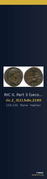 RIC II, Part 3 (second edition) Hadrian 2180 — CANOA