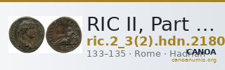 RIC II, Part 3 (second edition) Hadrian 2180 — CANOA