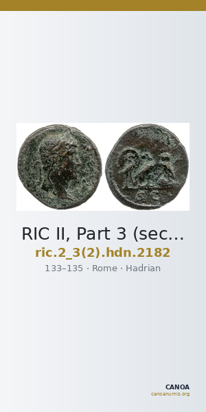 RIC II, Part 3 (second edition) Hadrian 2182 — CANOA