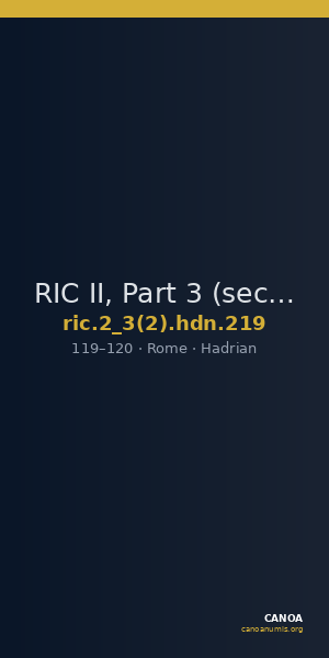 RIC II, Part 3 (second edition) Hadrian 219 — CANOA